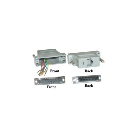 Cable Wholesale Modular Adapter, Gray, DB25 Male to RJ45 31D3-37200
